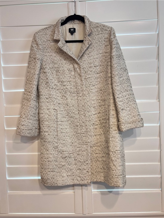 Jackets & Blazers - W by Worth Tweed Trench Coat Cream Size Medium